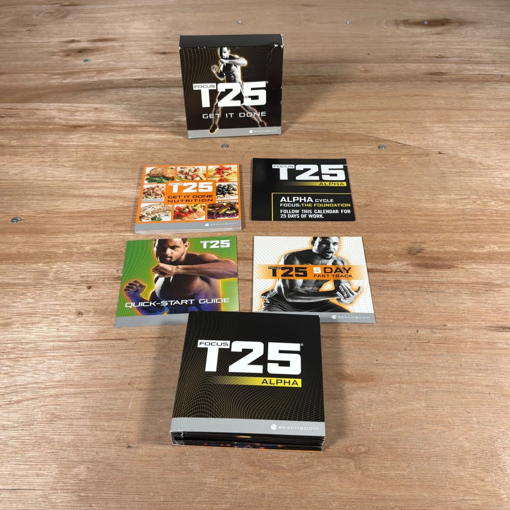 Beachbody Focus T25 Alpha Beta Workout DVD Set Shaun T Fitness Nutrition Guide